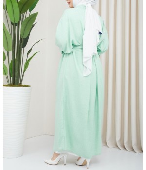 kimono long femme voilée vert