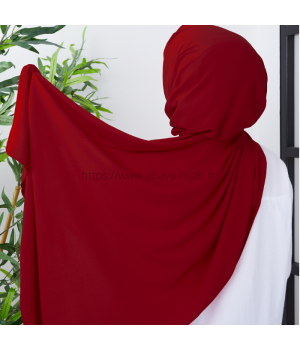 Hijab à enfiler soie de medine rouge - Hijab à nouer - Sedef