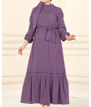 Robe Sonya Mauve - Robe Femme Voilée - Robe Hijab Moderne