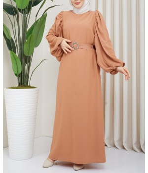Robe longue manche bouffante