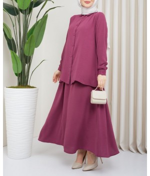 Ensemble Halima Mauve - Ensemble Hijab Femme