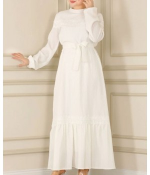 robe blanche manche longue