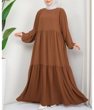 Robe Dima Marron - Robe Longue Femme Voilée