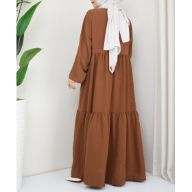 Robe Dima Marron - Robe Longue Femme Voilée