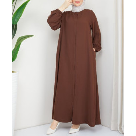 abaya simple de couleur marron