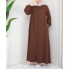 abaya simple de couleur marron