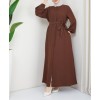 abaya simple et moderne de couleur marron