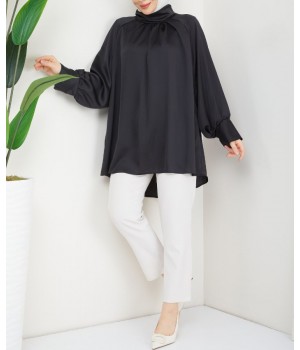 Tunique Radhia noir - Tunique oversize pour femme