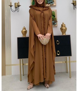 Abaya Asli marron - Abaya Chic pour Femme