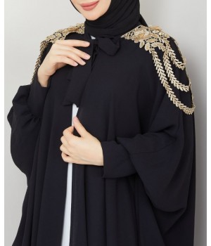abaya noire femme élégante