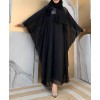 Abaya noire de soirée - Abaya dubaï deux pièces - Abaya femme chic