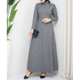 robe longue hiver femme musulmane couleur gris