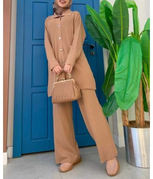 ensemble hiver pour femme voilée couleur marron