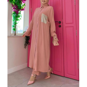 ensemble femme hijab de couleur rose