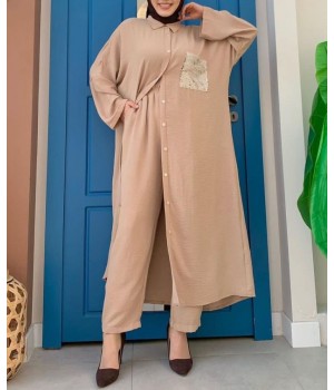 ensemble mastour chic de couleur beige