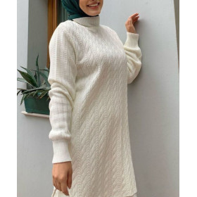 ensemble maille hiver femme voilée couleur blanc