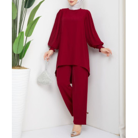 ensemble femme musulmane couleur rouge