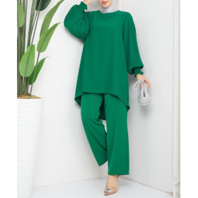 ensemble femme hijab de couleur vert