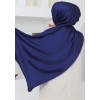Hijab satiné sedef de couleur bleu marine