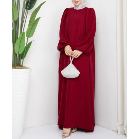 Robe Reyhan Rouge - Abaya Manche Ballon