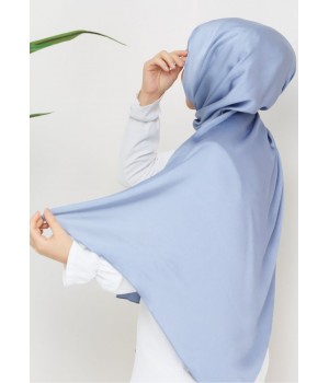 Hijab Satiné Gris Bleu - Voile, Foulard ou Chale effet satin - Hijab Sedef
