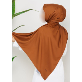 hijab satiné sedef de couleur marron