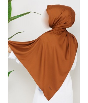 hijab satiné sedef de couleur marron