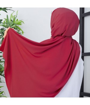 Hijab à enfiler soie de medine framboise - Hijab à nouer - Sedef
