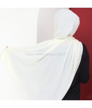 hijab soie de medine à enfiler blanc cassé