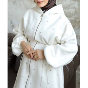 tunique femme voilée hiver couleur blanc