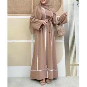 abaya moderne de couleur beige