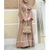 abaya femme voilée de couleur beige