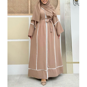 abaya dubai femme moderne de couleur beige
