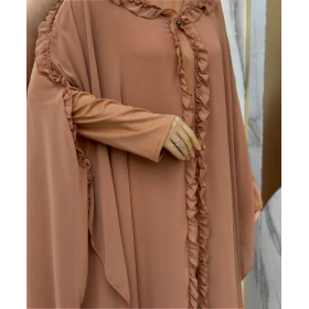 robe abaya de soirée couleur nude