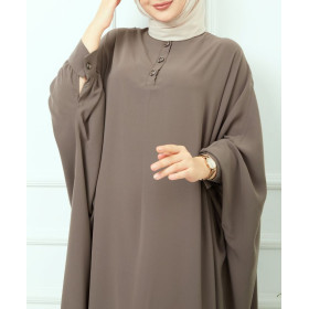 robe abaya de couleur taupe