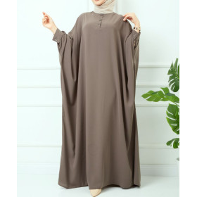 abaya en soie de medine pour femme de couleur taupe