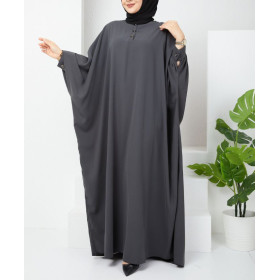 abaya grande taille de couleur grise