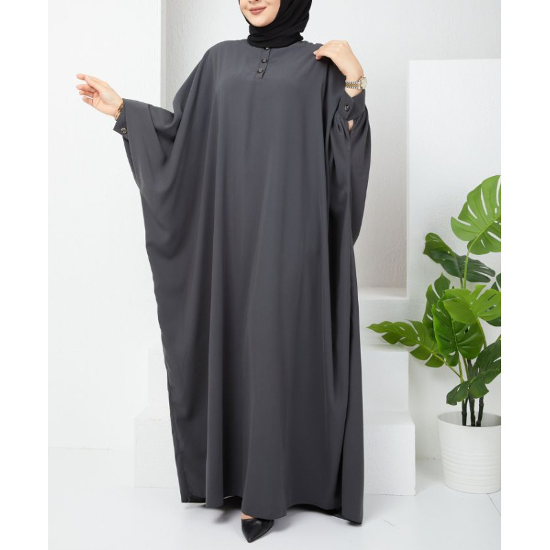abaya grande taille de couleur grise