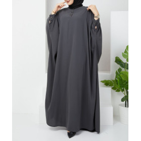 abaya soie de medine grise