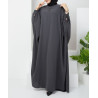 abaya soie de medine grise