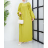 robe long hijab couleur vert anis
