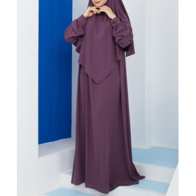 abaya khimar violet