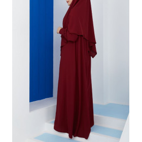 ensemble abaya khimar de couleur rouge