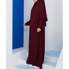 abaya + khimar couleur prune