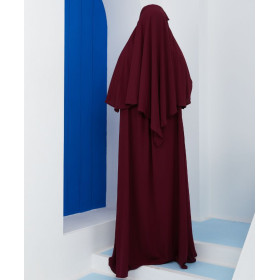 ensemble abaya khimar couleur prune
