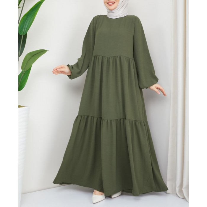 Robe longue musulmane de couleur verte