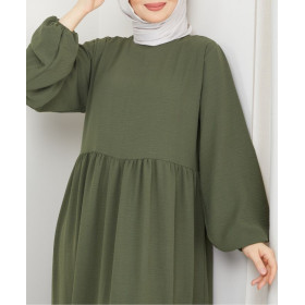 robe musulmane fluide verte