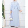 Robe hijab de couleur bleu ciel