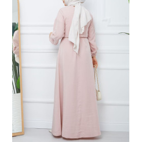 robe femme voilée rose clair