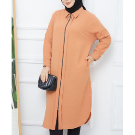 tunique longue hijab couleur saumon